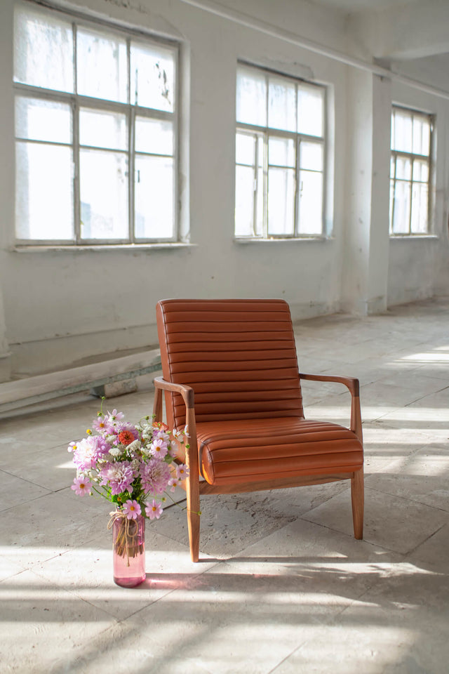 LAICA | Modern Armchair and Ottoman in Italian Leather or Wool image 22