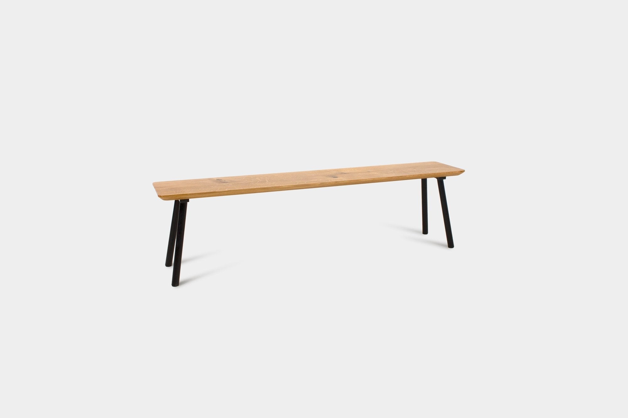 Mid Century Modern Oak Bench on Metal Legs | MARTA Bench-Hardman Design