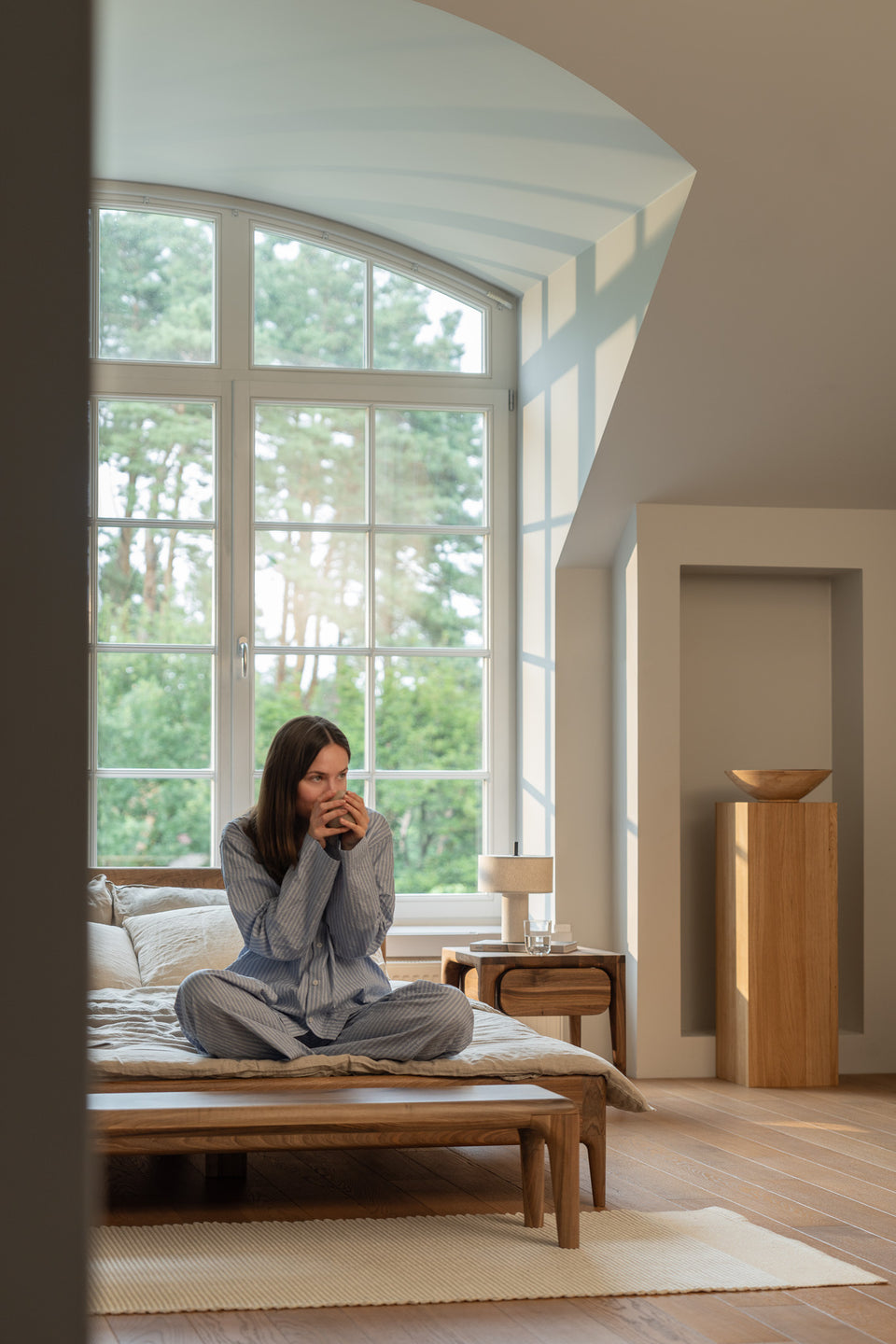 Handcrafted in FSC-certified oak or walnut for lasting strength.