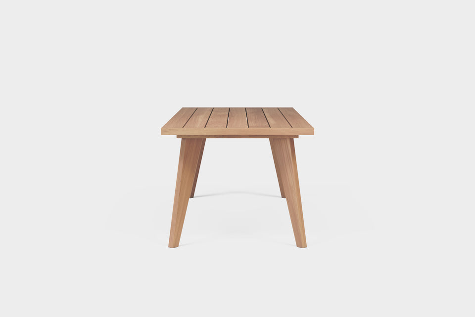 UV-protected and weather-treated wood.