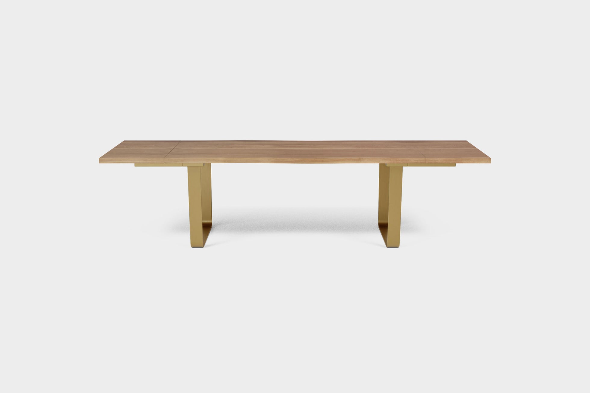 Slide-in extension leaves with a seamless wood grain flow.