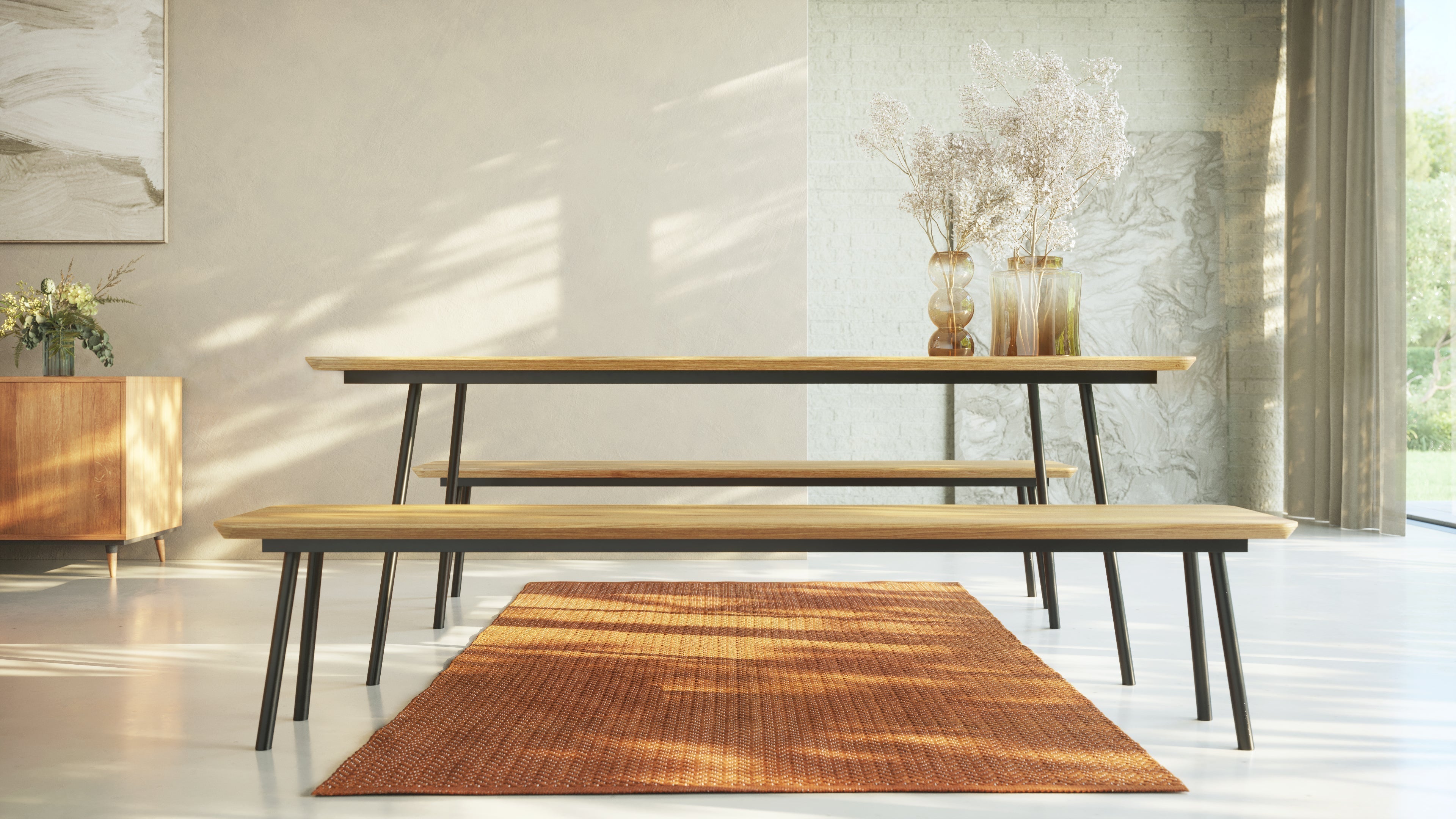 MARTA BENCH | Oak | 190 x 35 x 3 cm | N49/N50/51B Stock