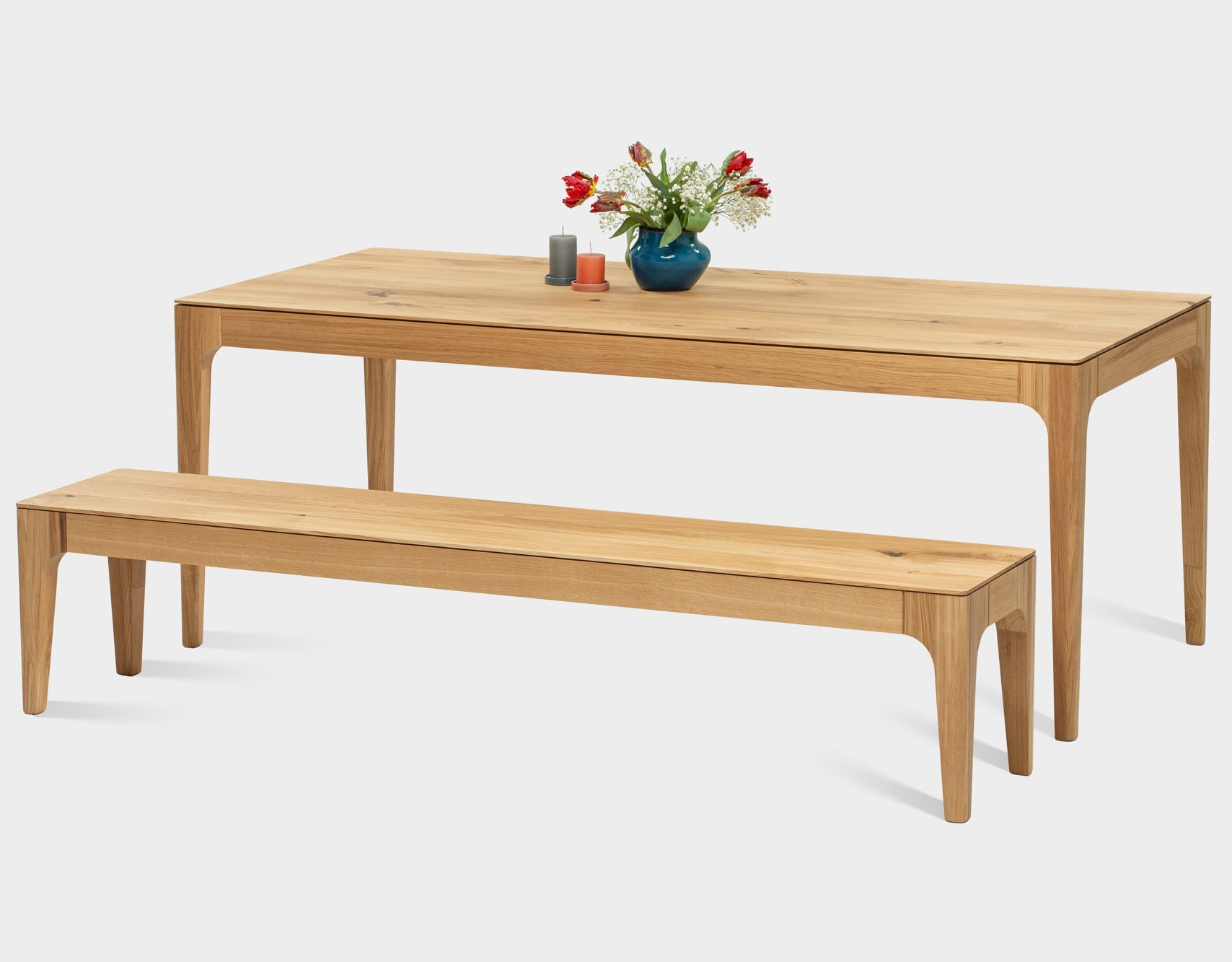 Oak Table Solid Wood Extendable Minimal