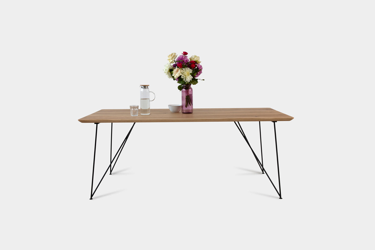 Bauhaus Walnut Dining Table on Metal Legs | AEMILIA-Hardman Design