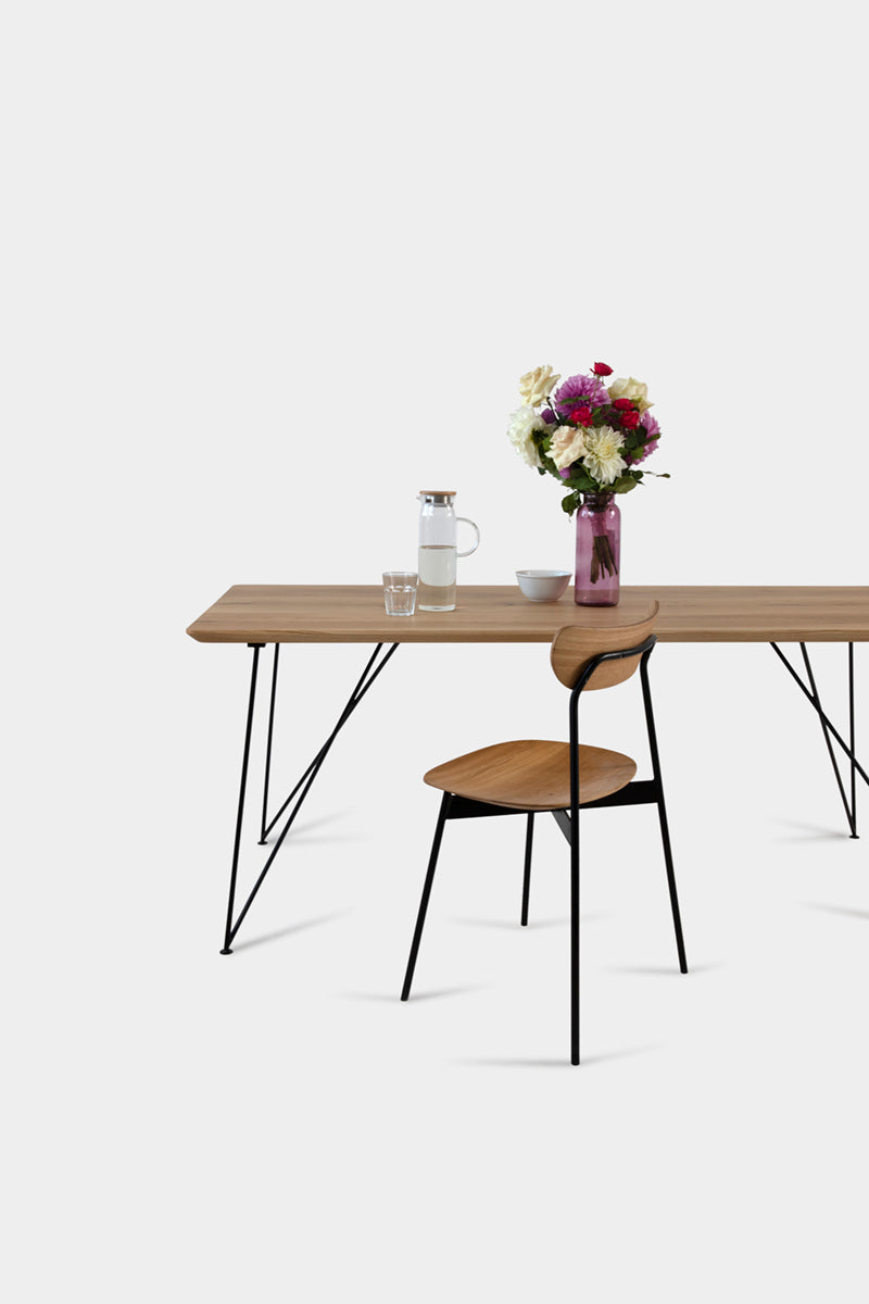 Bauhaus Walnut Dining Table on Metal Legs | AEMILIA-Hardman Design