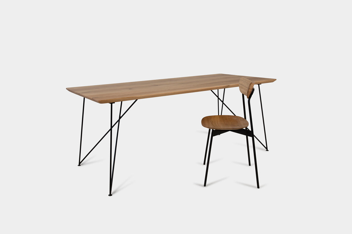 Bauhaus Walnut Dining Table on Metal Legs | AEMILIA-Hardman Design