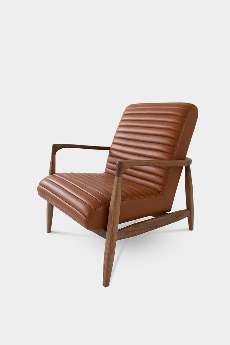 Modern Armchair and Ottoman in Spanish Leather or Wool | LAICA Armchair-Hardman Design