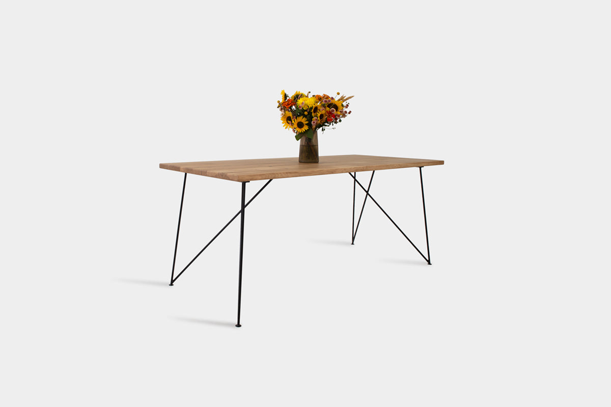 Bauhaus Walnut Dining Table on Metal Legs | AEMILIA-Hardman Design