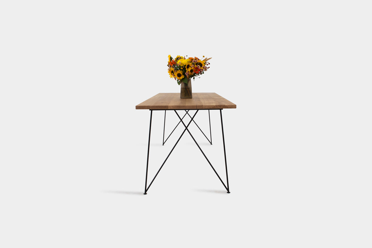 Bauhaus Walnut Dining Table on Metal Legs | AEMILIA-Hardman Design