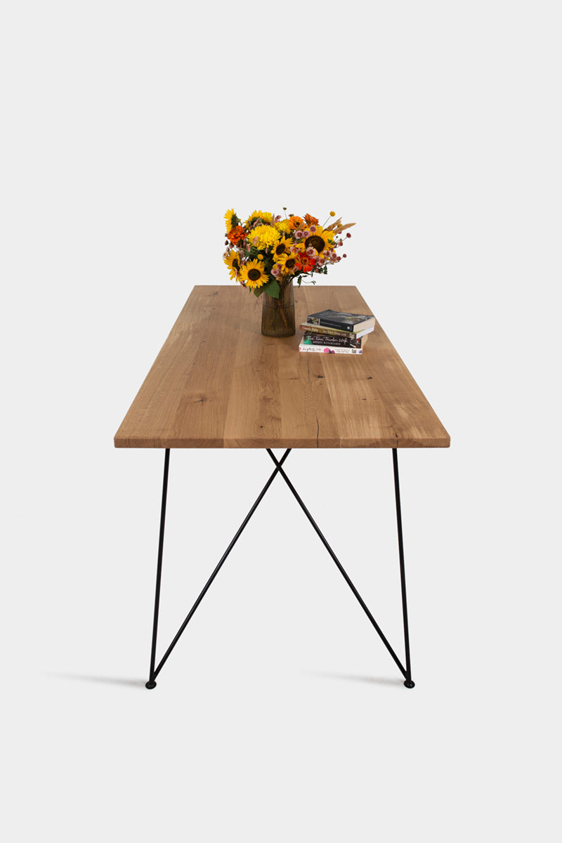 Bauhaus Walnut Dining Table on Metal Legs | AEMILIA-Hardman Design