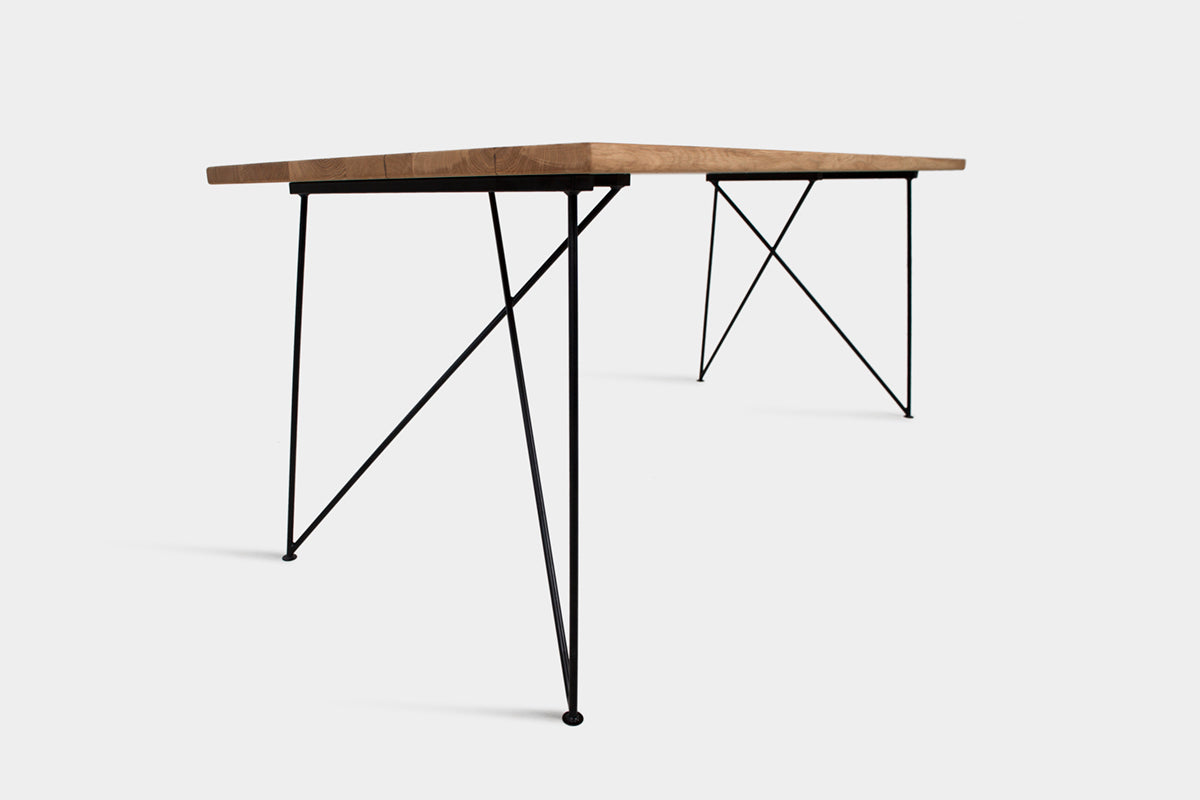 Bauhaus Walnut Dining Table on Metal Legs | AEMILIA-Hardman Design