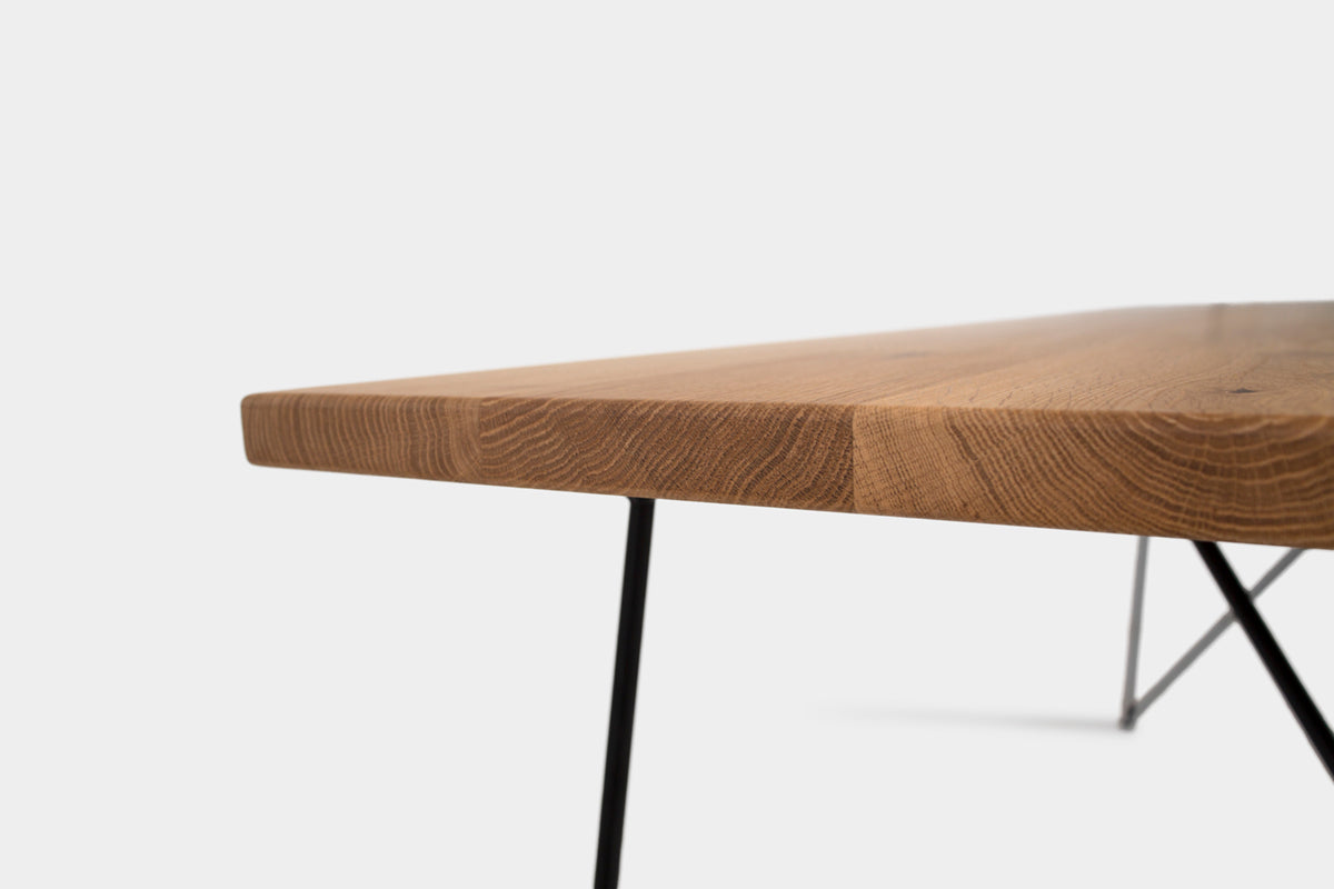 Bauhaus Walnut Dining Table on Metal Legs | AEMILIA-Hardman Design