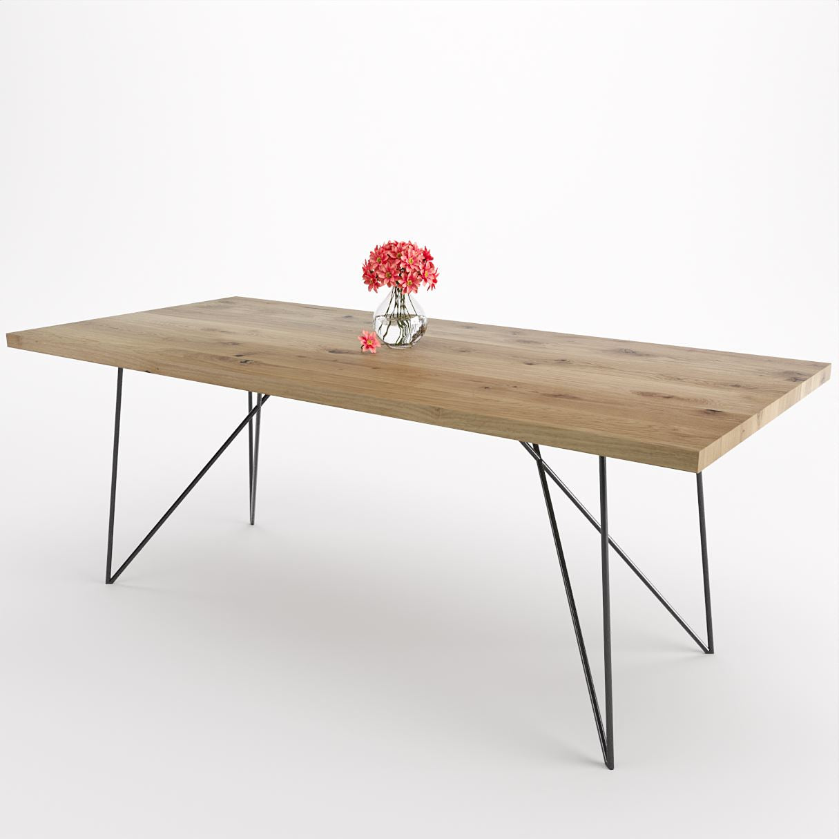 Bauhaus Walnut Dining Table on Metal Legs | AEMILIA-Hardman Design