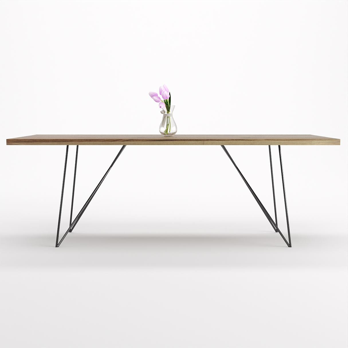 Bauhaus Walnut Dining Table on Metal Legs | AEMILIA-Hardman Design