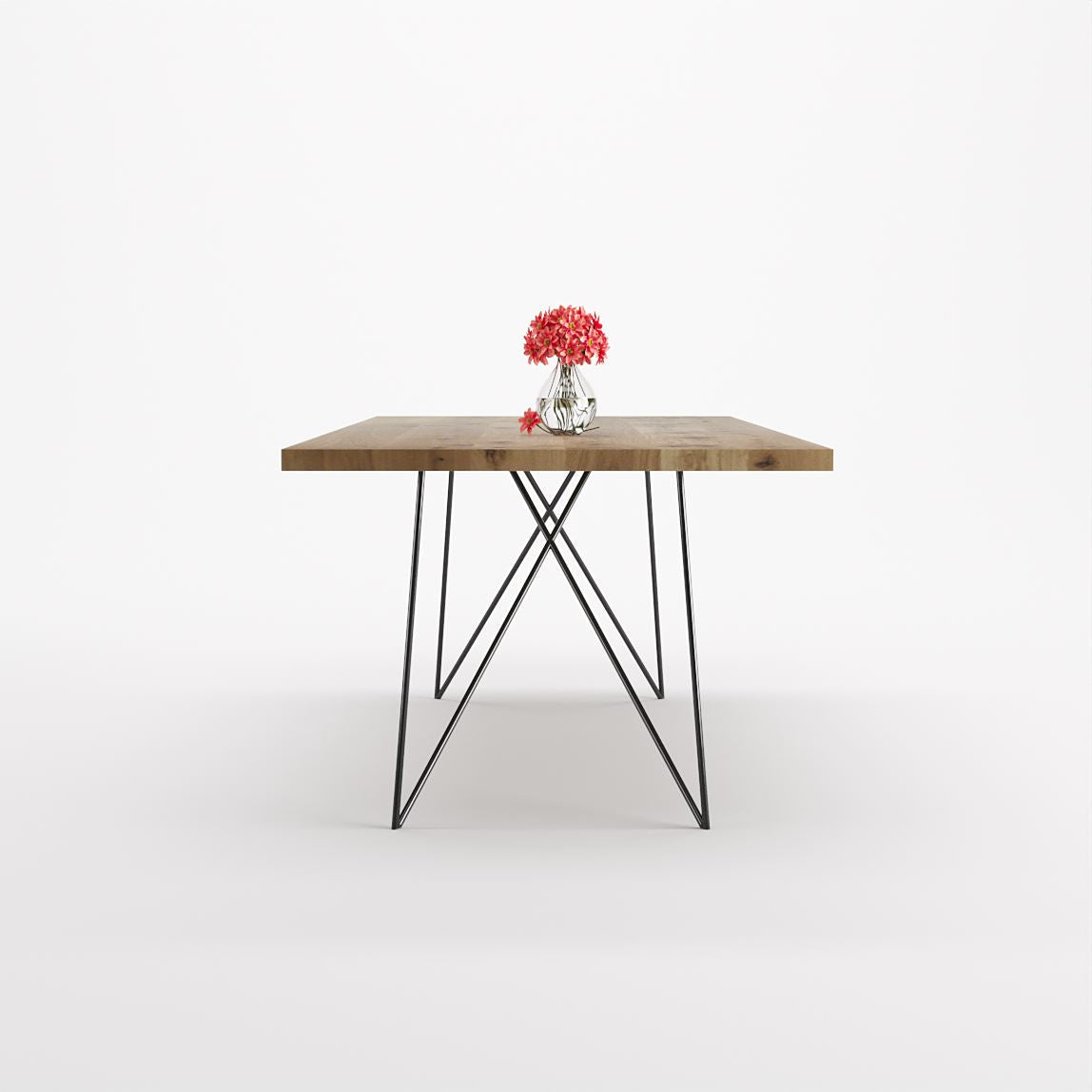 Bauhaus Walnut Dining Table on Metal Legs | AEMILIA-Hardman Design