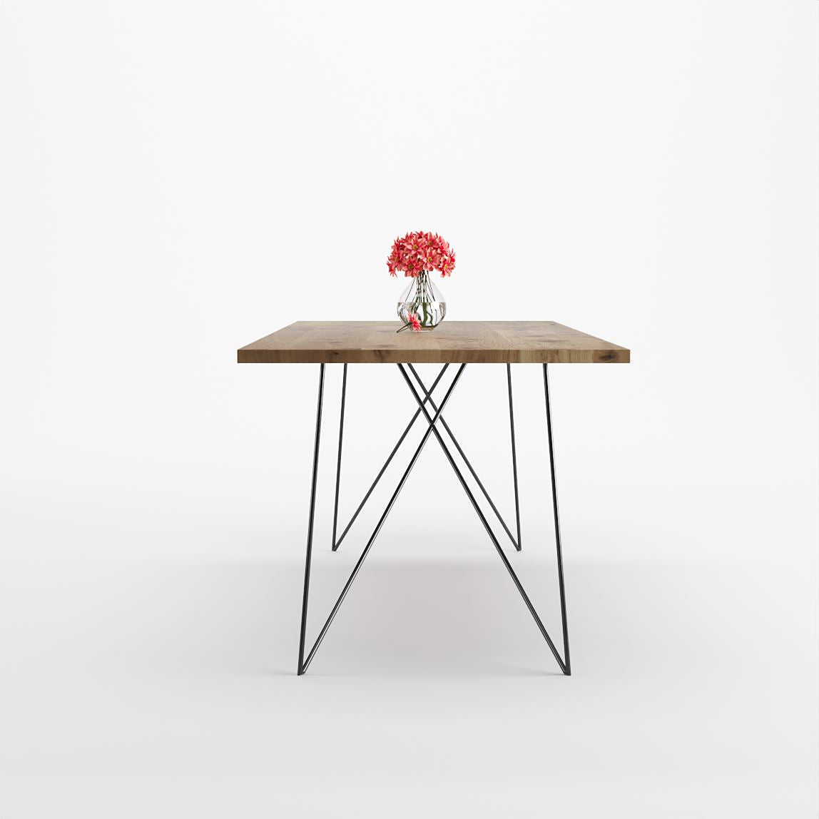 Bauhaus Walnut Dining Table on Metal Legs | AEMILIA-Hardman Design