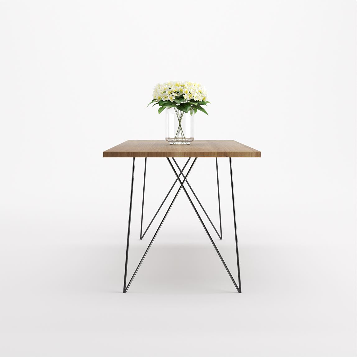 Bauhaus Walnut Dining Table on Metal Legs | AEMILIA-Hardman Design