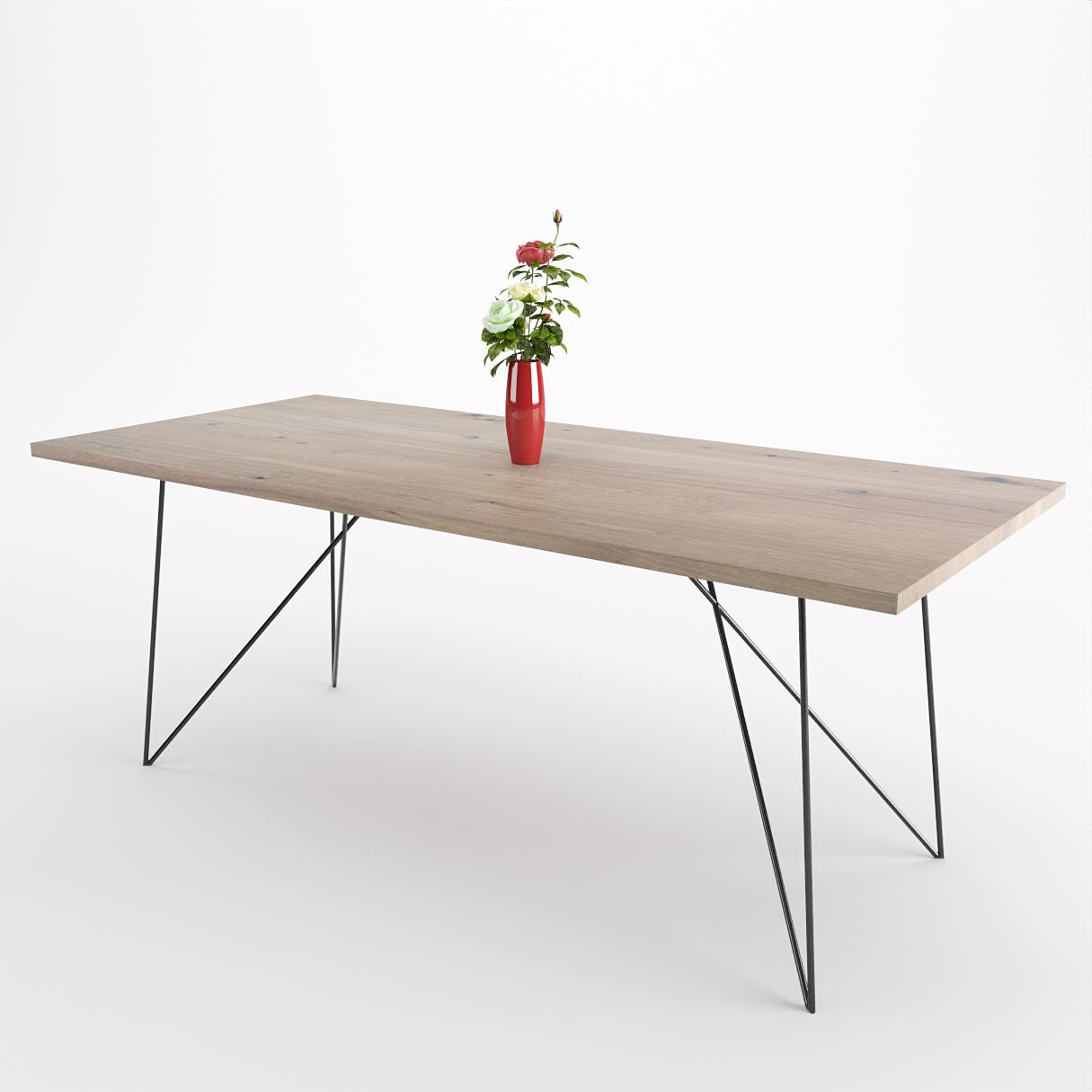 Bauhaus Walnut Dining Table on Metal Legs | AEMILIA-Hardman Design