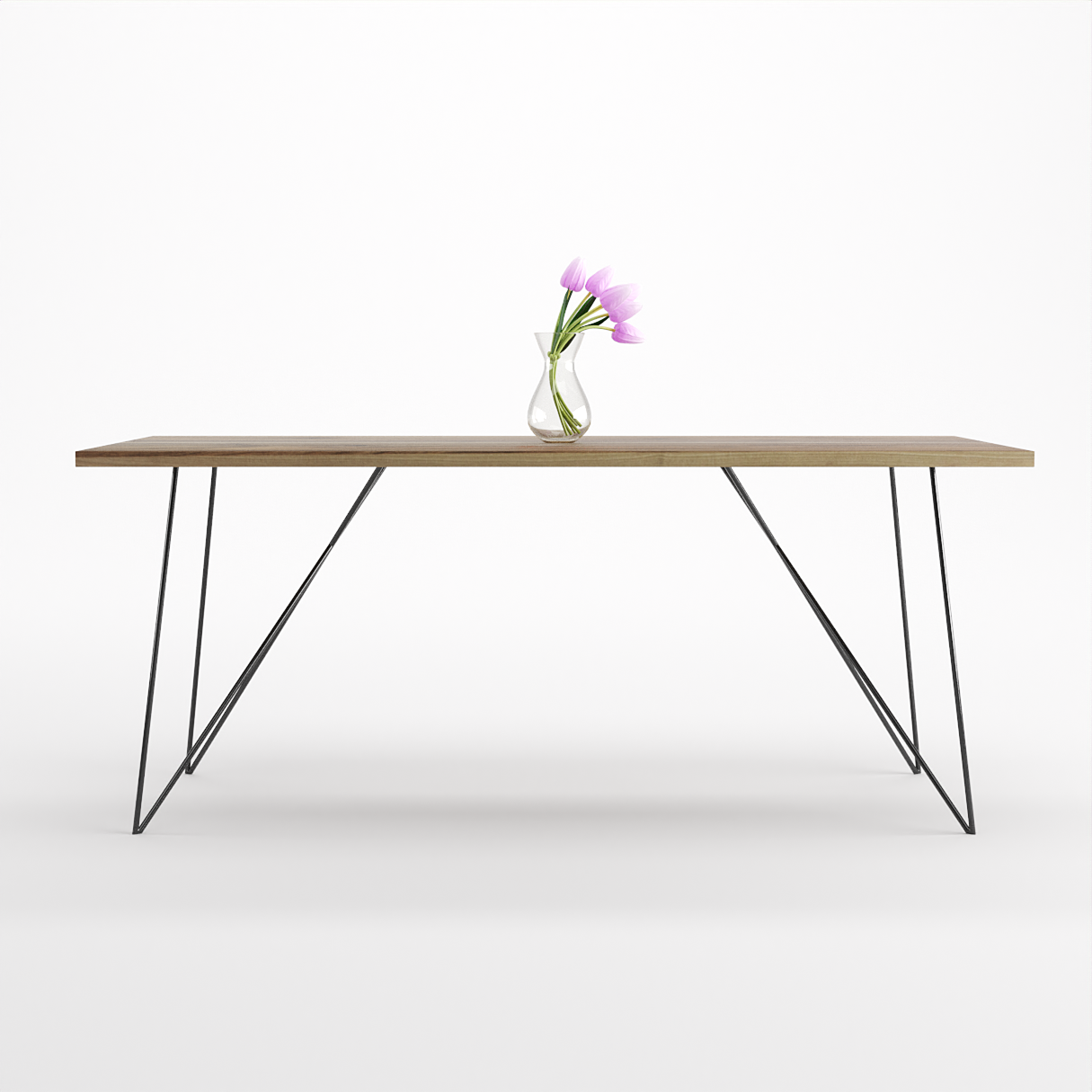 Bauhaus Walnut Dining Table on Metal Legs | AEMILIA-Hardman Design