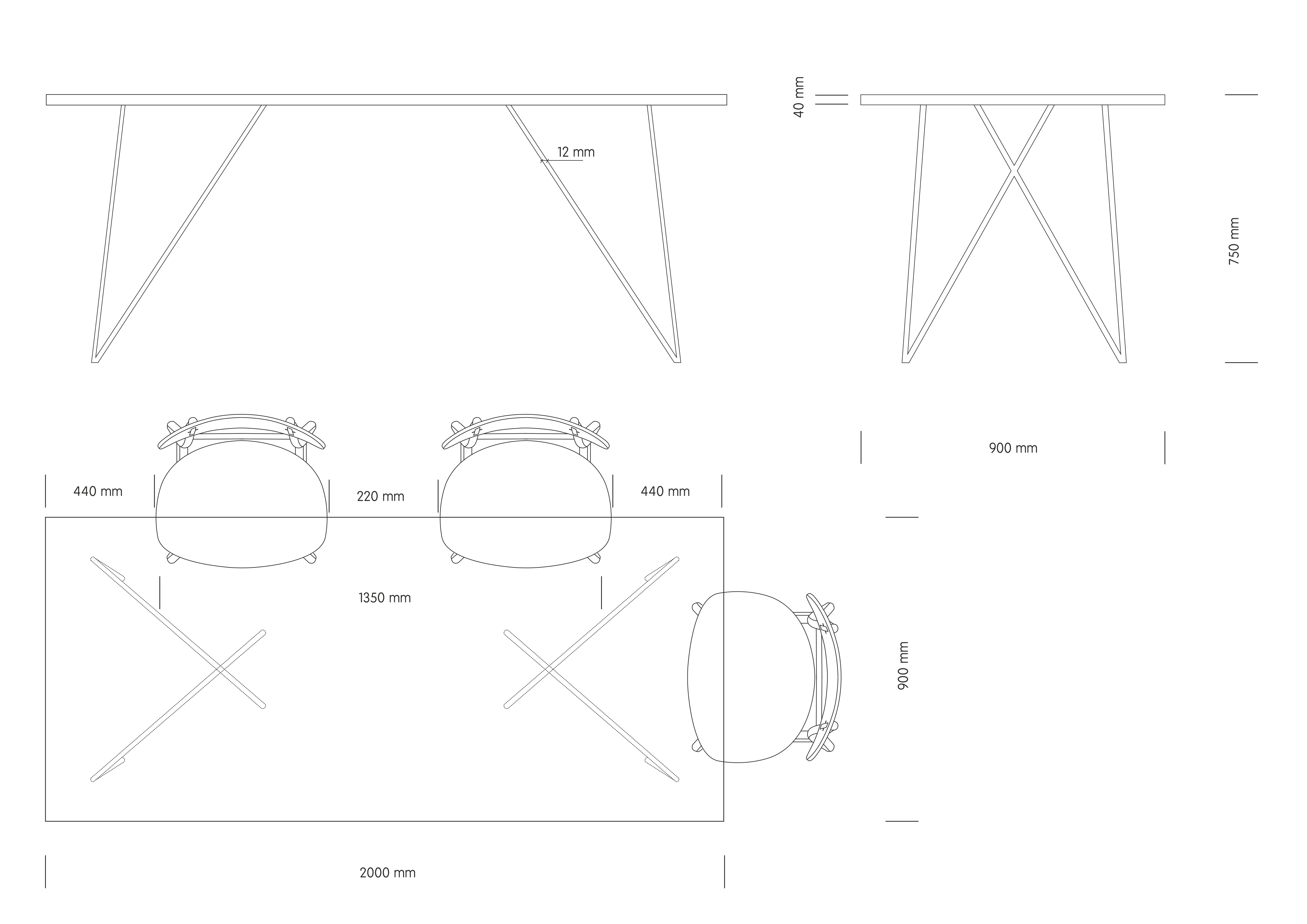 Bauhaus Walnut Dining Table on Metal Legs | AEMILIA-Hardman Design