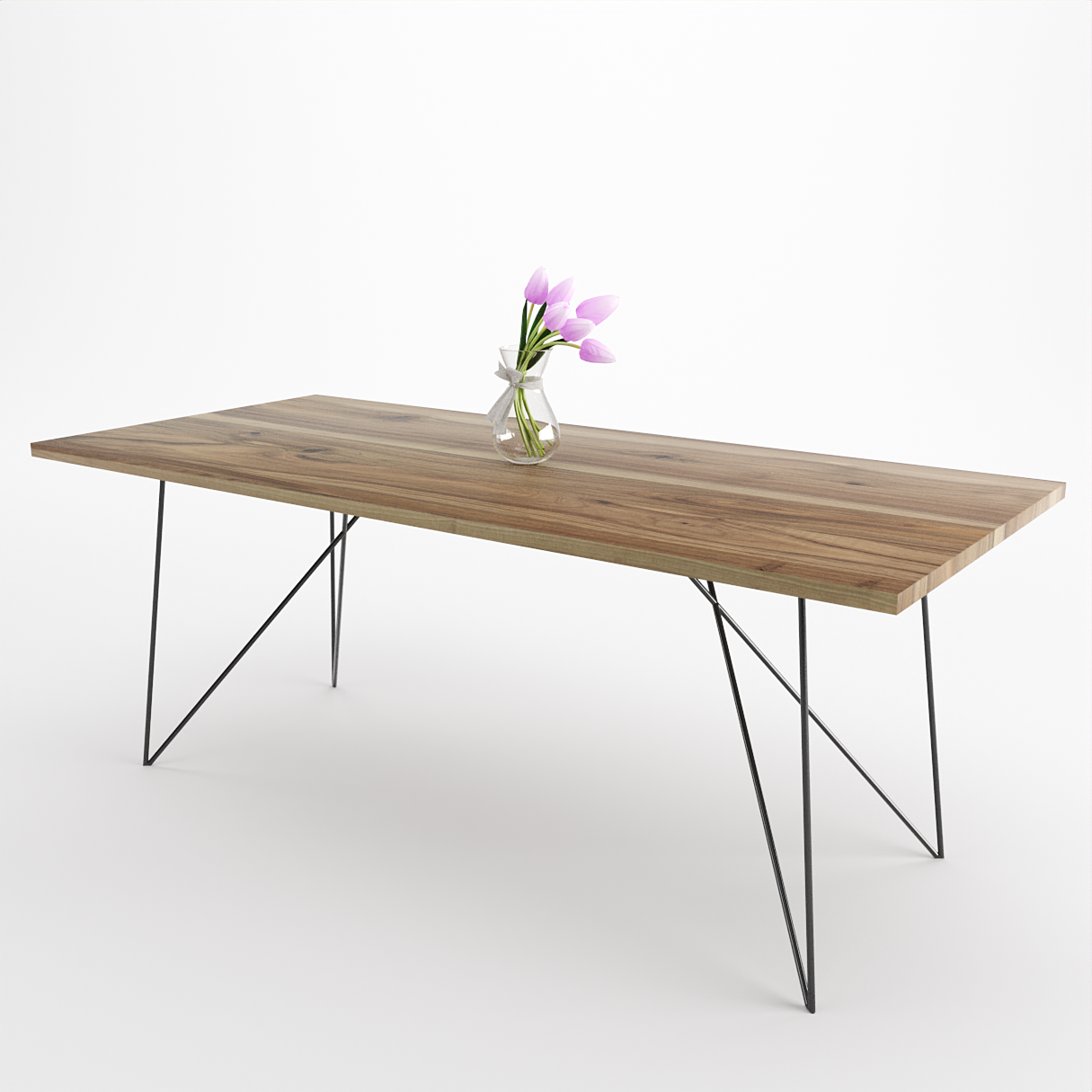 Bauhaus Walnut Dining Table on Metal Legs | AEMILIA-Hardman Design